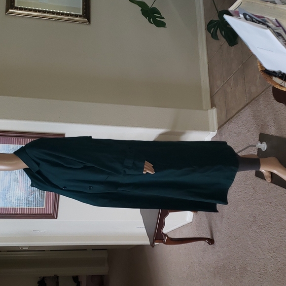 London Fog L green luxe all season trench coat removable lining - Picture 4 of 17